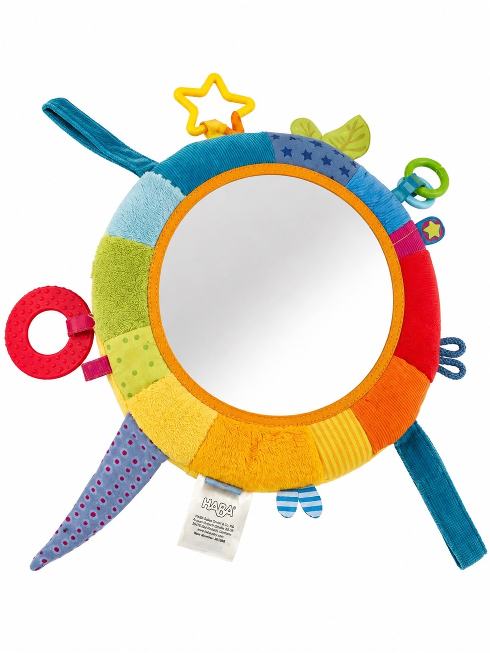 HABA Colorful Ring Baby Mirror Toy — Multi-Color Sensory Mirror
